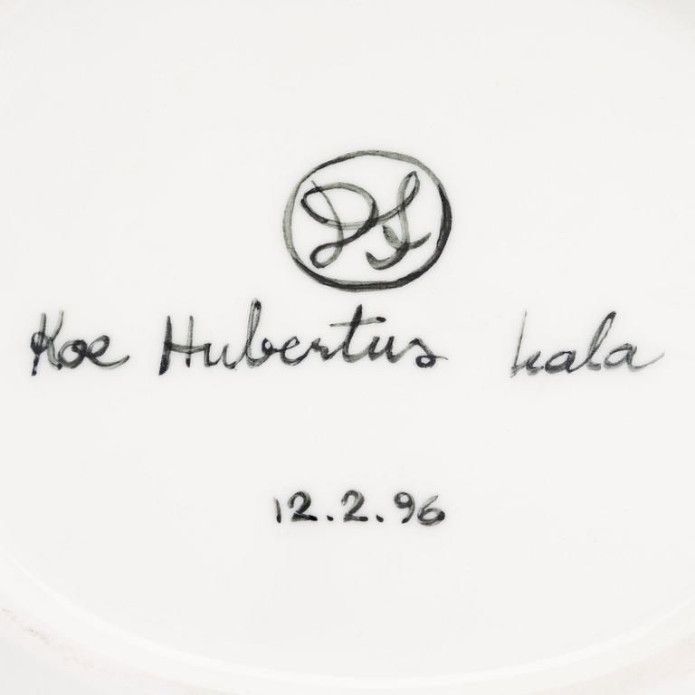 Dorrit von Fieandt, a porcelain dish, "Hubertus Fish", prototype. Signed DF 12.2.96.