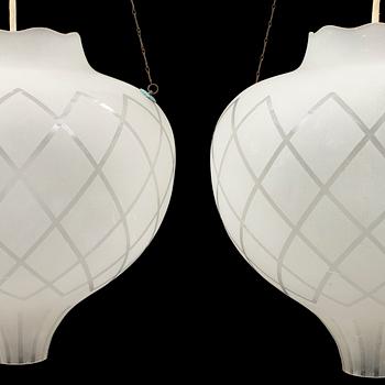 A pair of ceiling lights, probably 1940s.