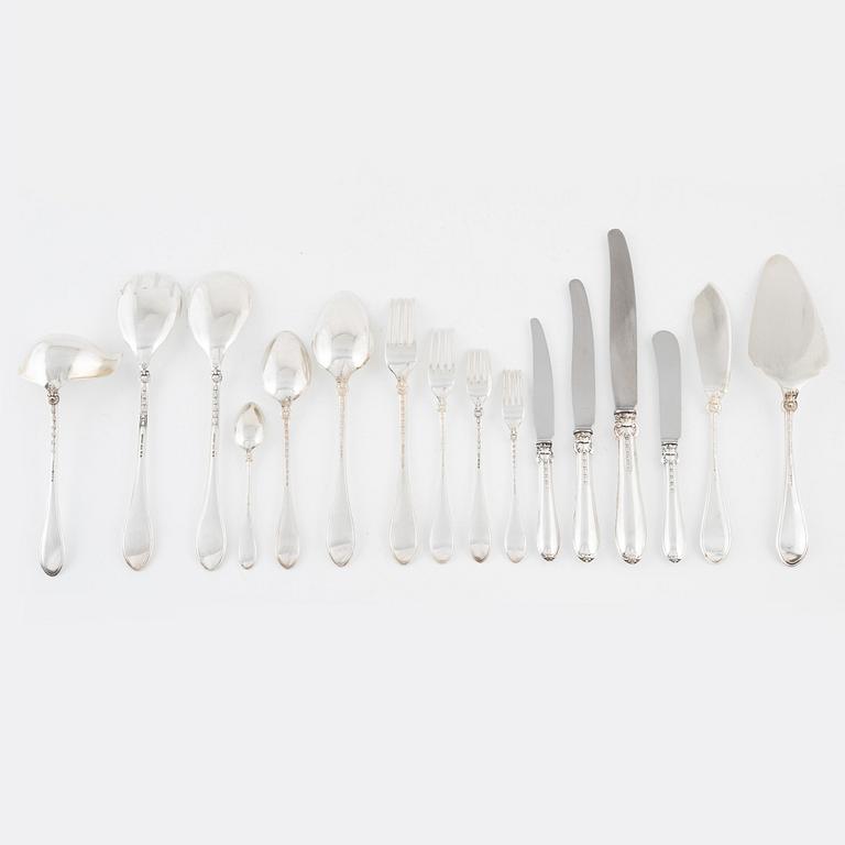 A Swedish Silver Cutlery, W.A. Bolin 'Model B', Stockholm 1948-1967 (127 pieces).