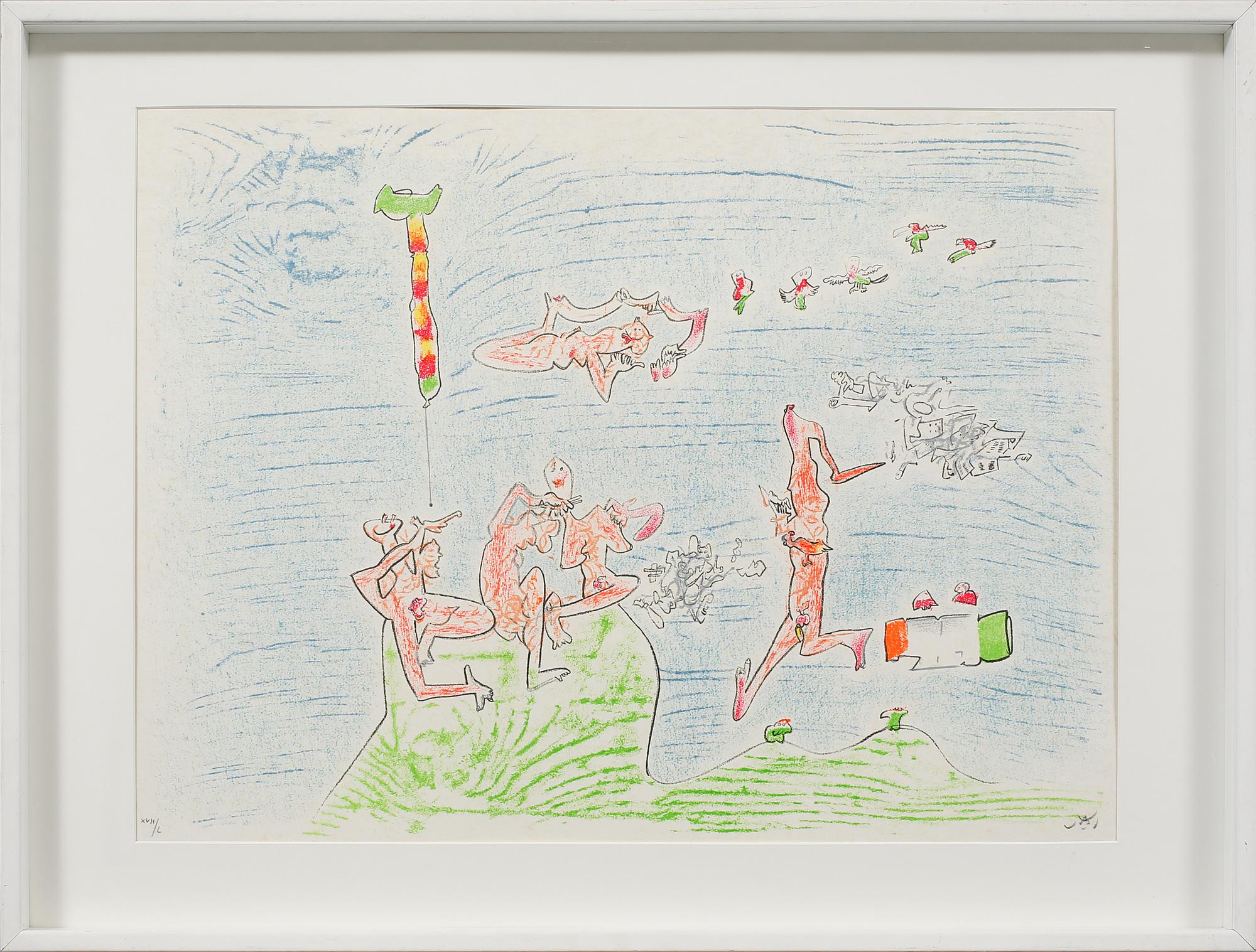 ROBERTO MATTA, färglitografi, signerad och numrerad XVII/L.