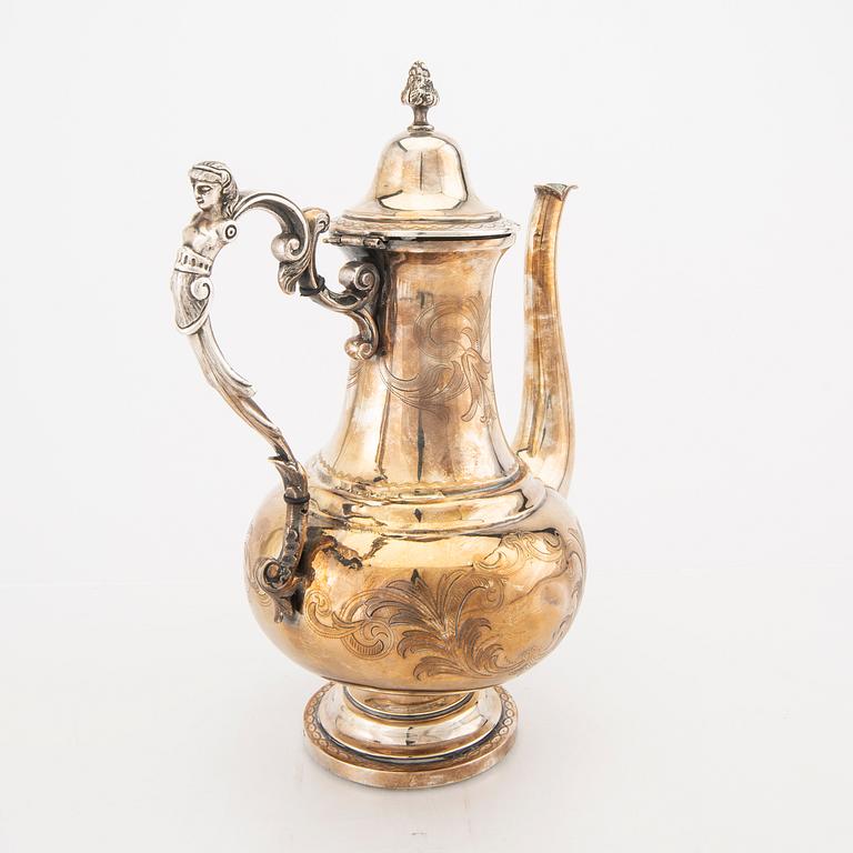 A Swedish 19th century silver coffee pot mark of C Winnerstrand Stockholm weight 1420 grams.