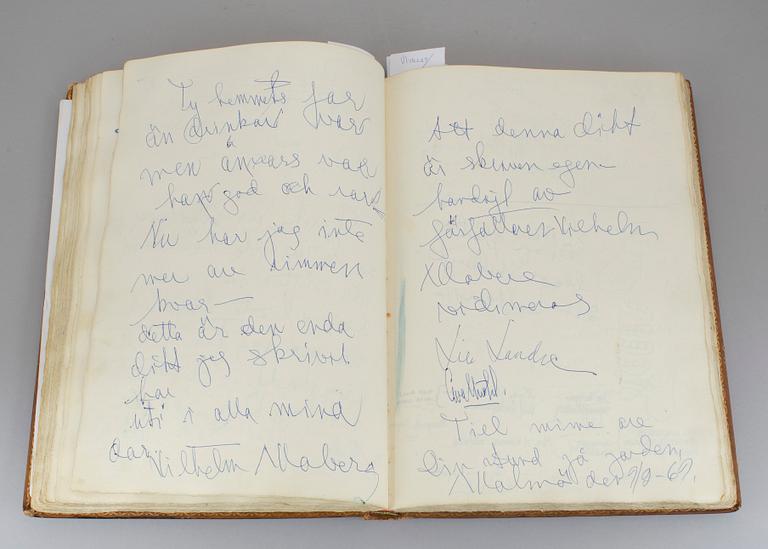 GÄSTBOK MED KÄNDISAUTOGRAFER, Kockska Krogen i Malmö, 1968-92.