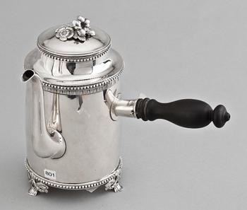 KAFFEKANNA, silver av Andres Fredrik Weise, Stockholm 1785. Gustaviansk.