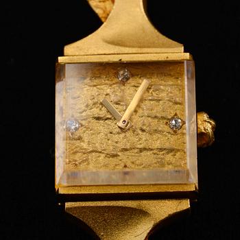 Björn Weckström, A WRISTWATCH, gold 18K, diamonds 0,08 ct, "Time Adviser", Lapponia 1975. Weight 66,5 g.