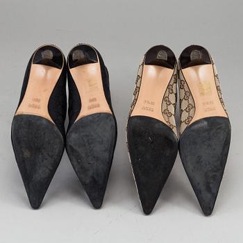 GUCCI, stövletter, två par, italienska storlekar 37 & 37,5.