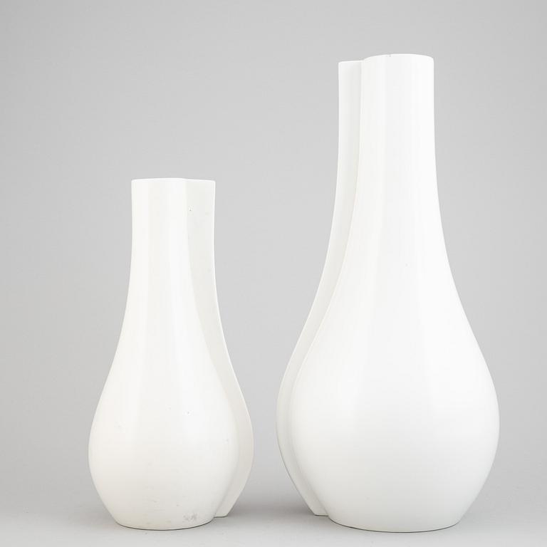 Wilhelm Kåge, two "Surrea" ceramic vases, Gustavsberg, Sweden, possibly prototypes.