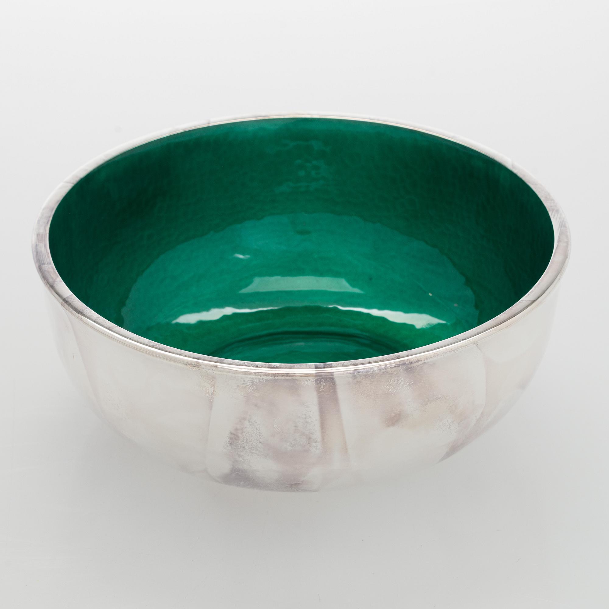 A sterling silver and enamel bowl, maker's mark of A. Tillander, Turku 2005.
