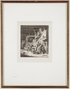 Adriaen van Ostade · ADRIEN VAN OSTADE, efter, etsning, signerad i plåten.