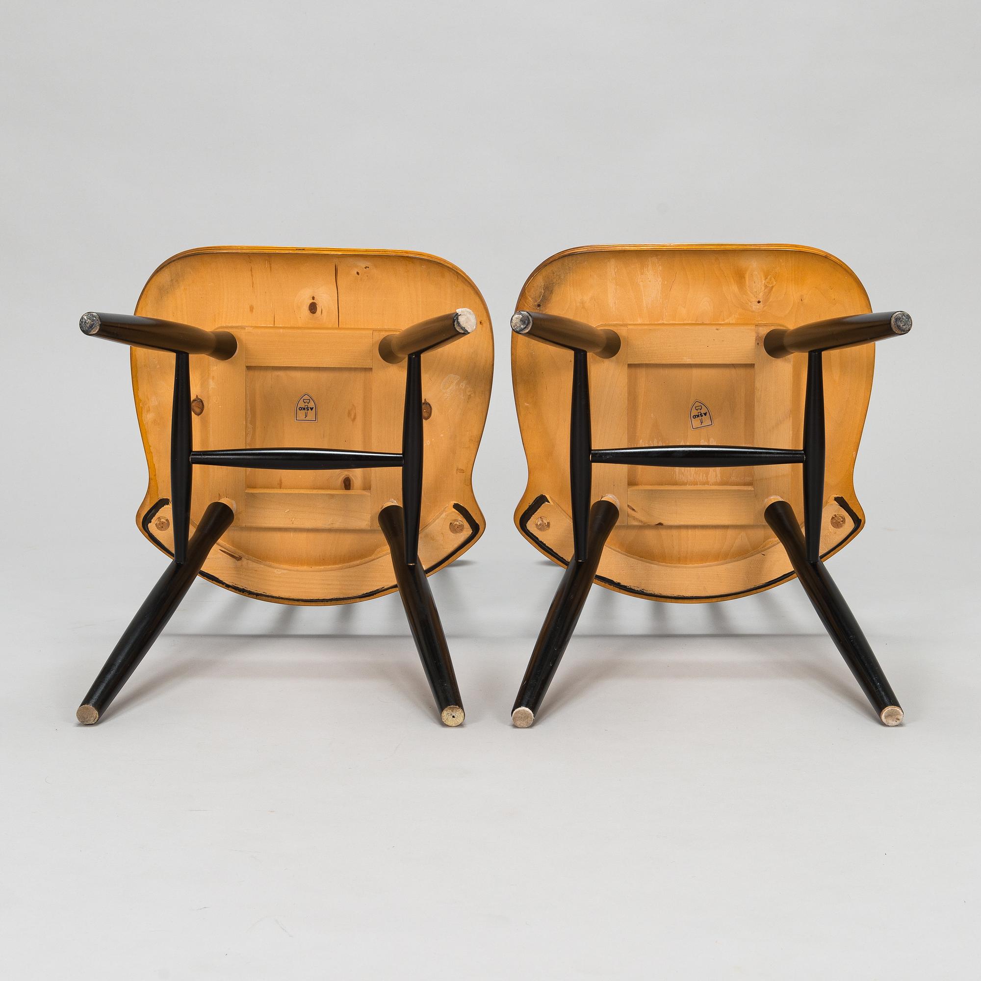 Ilmari Tapiovaara, four mid-20th century 'Pelimanni' chairs for Asko.