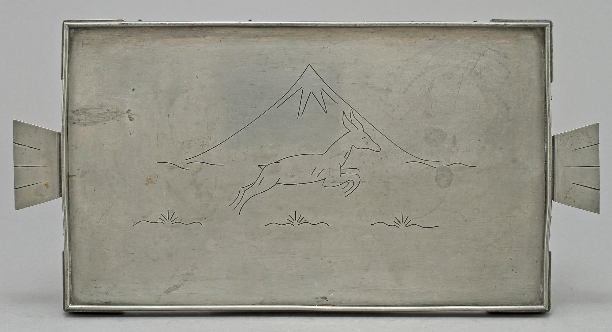 RÖKGARNITYR, 3 delar, tenn, art deco, 1932.