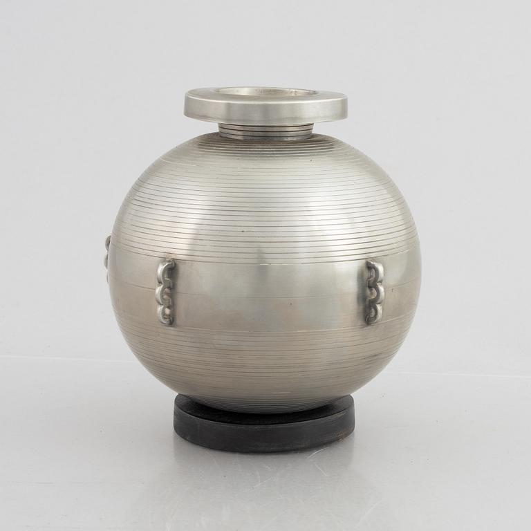 Sylvia Stave, a model 5497 pewter vase, C.G. Hallberg, presumably 1930's.