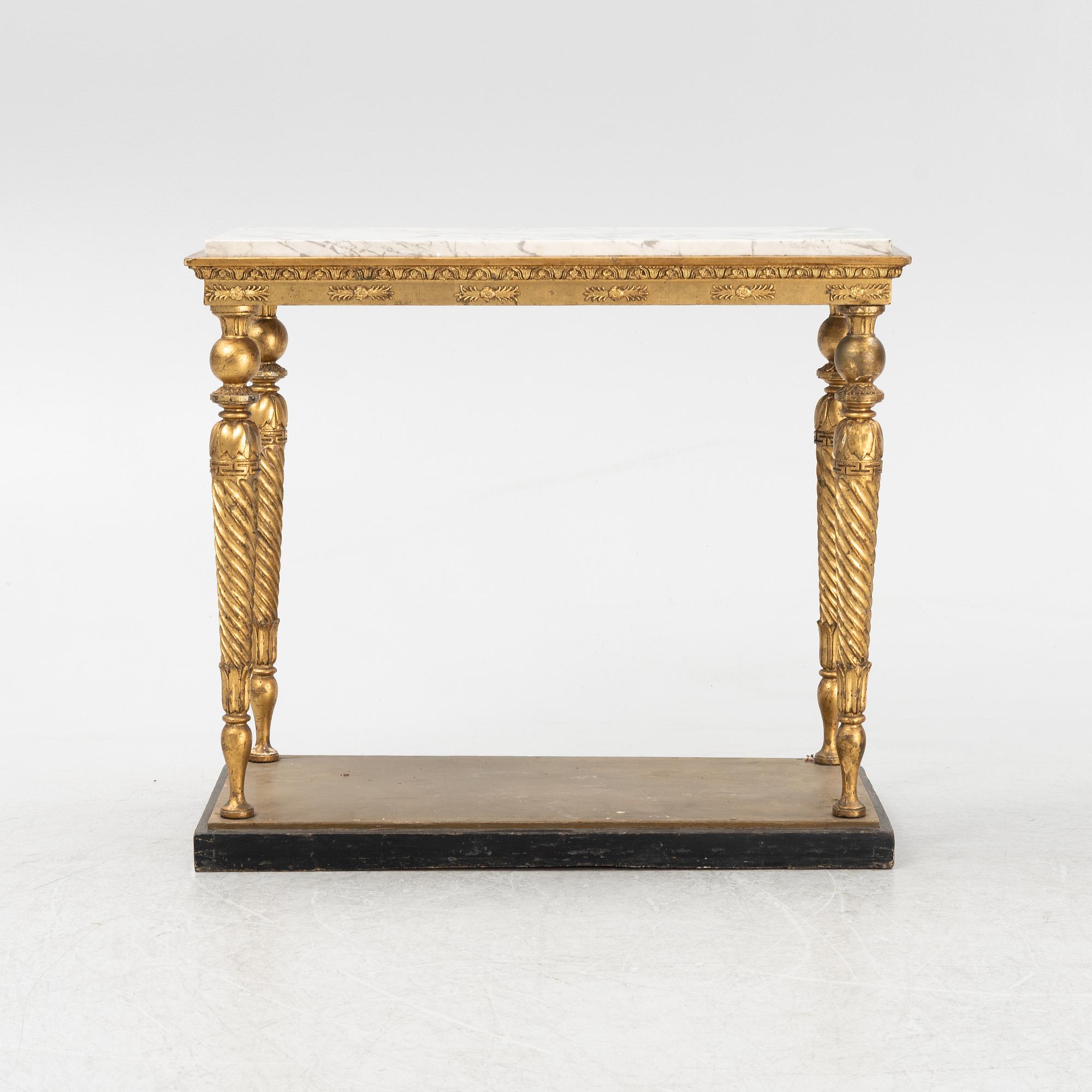 Jonas Frisk, spegel med konsolbord, sengustavianska, (spegelfabrikör i Stockholm 1805-1824).