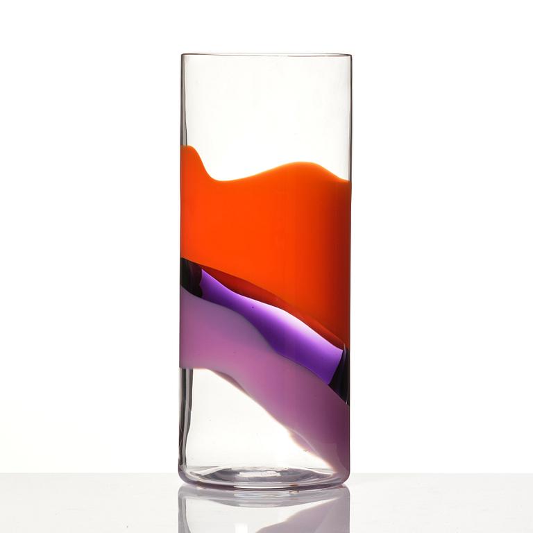 Gunnel Sahlin, a unique glass vase, Kosta Boda, Sweden.