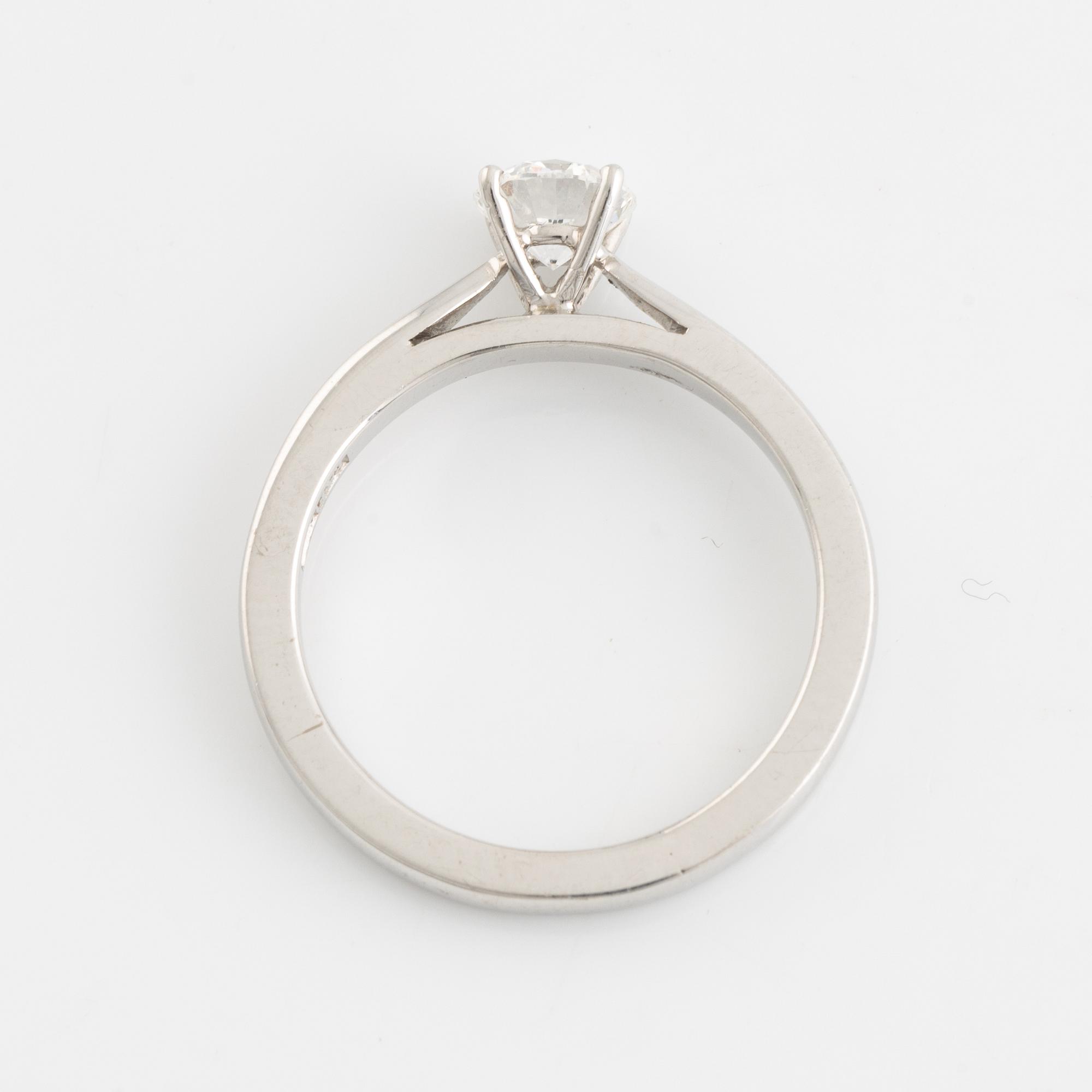A Patrik af Forselles brilliant cut diamond solitaire ring, ca 0.60 ct.