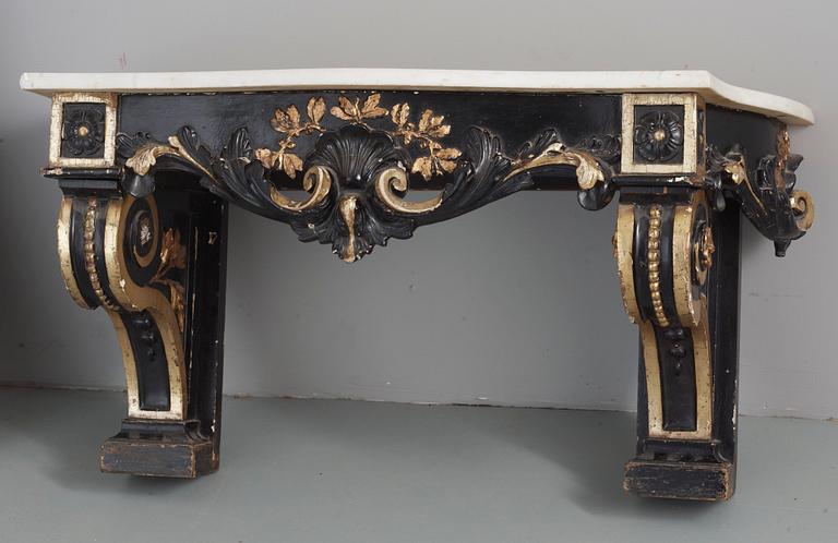 GOLVSPEGEL MED KONSOLBORD, Ny Louis XVI, sent 1800-tal.
