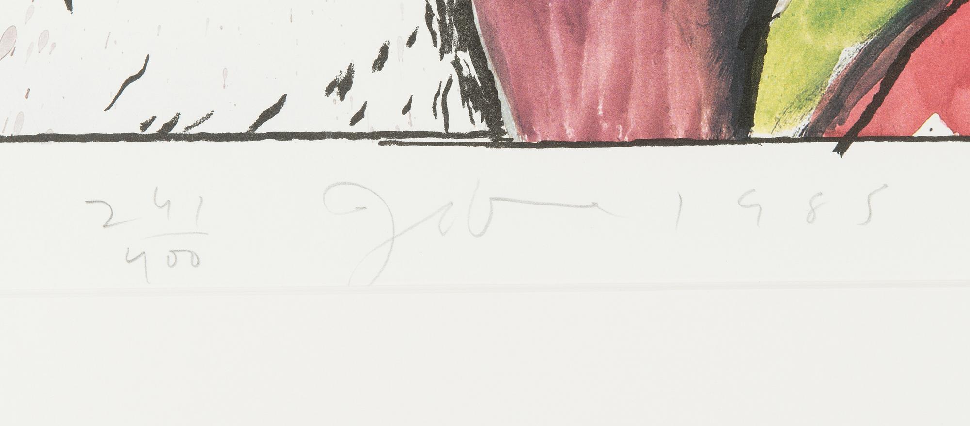 Jim Dine, offset, signeerattu ja päivätty 1985, numeroitu 241/400.