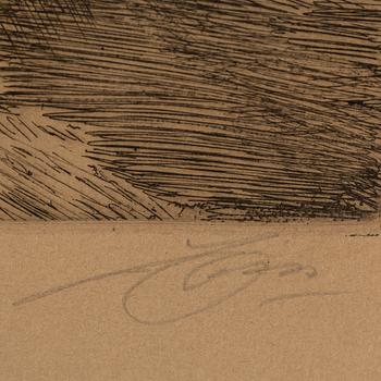 ANDERS ZORN, etching, state III of III, 1917, signed in pencil.