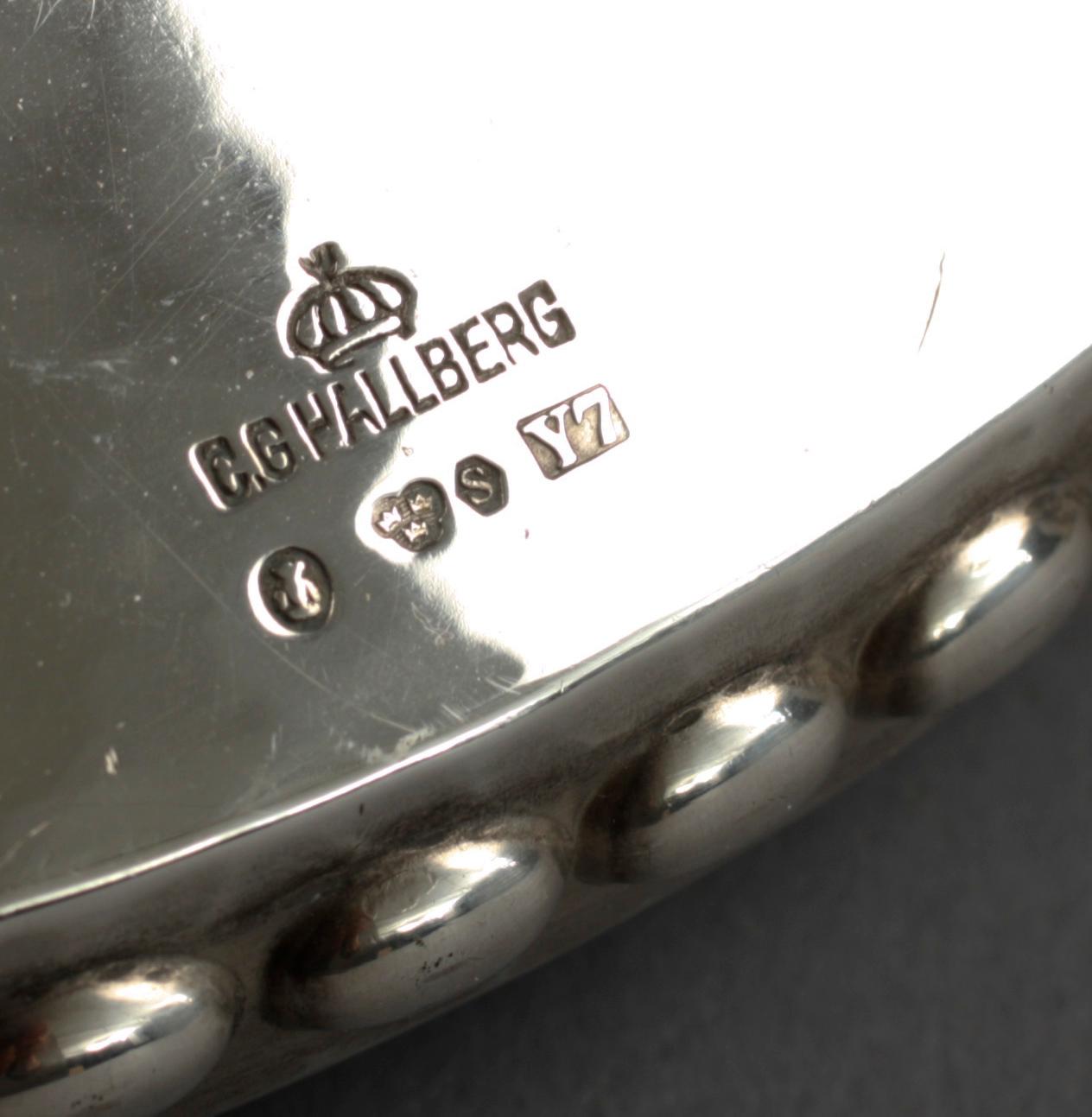 LAMPFOT, silver, C.G. Hallberg, Stockholm, 1925.