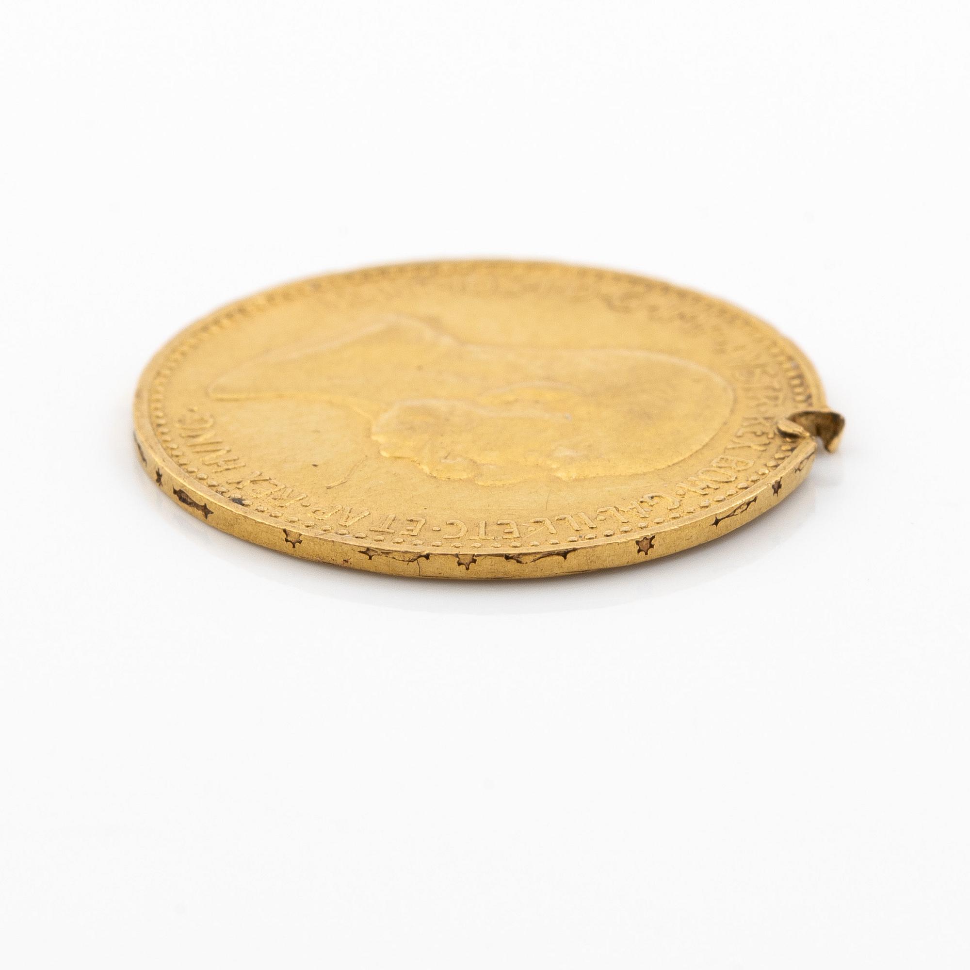 Gold coin, Austria, 10 Corona, 1909.