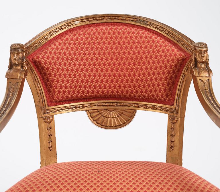 A pair of Swedish chairs in N C Salton's manner,  19th century.