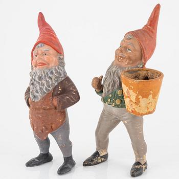 Four ceramic gnomes, first half of the 20th century.