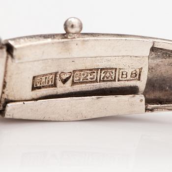 A sterling silver and spectrolite bracelet. Sirokoru, Turku 1979.