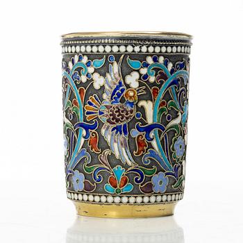 Bägare, silver och emalj, Moskva, Ryssland, tidigt 1900-tal.