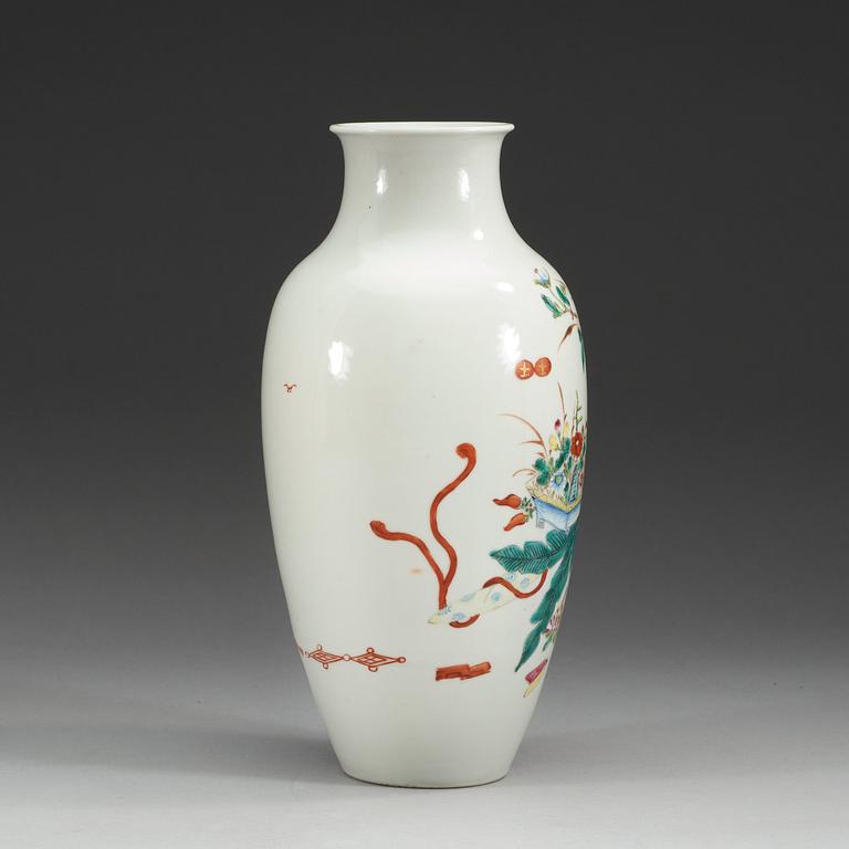 A Chinese famille rose vase, presumably Republic.