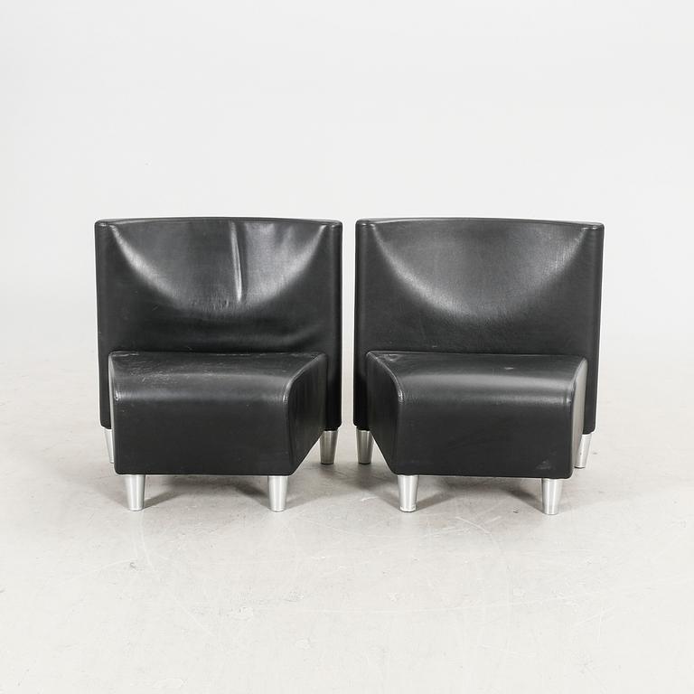 A set of eight leather easychairs by Erik Jørgensen Møbelfabrik, Svendborg, Denmark.