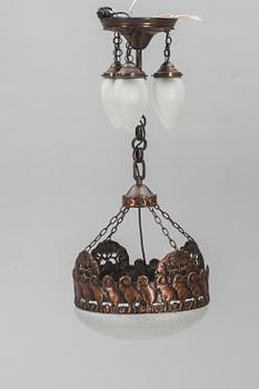 TAKLAMPA, jugend, 1900-talets första fjärdedel. Höjd 100 cm.