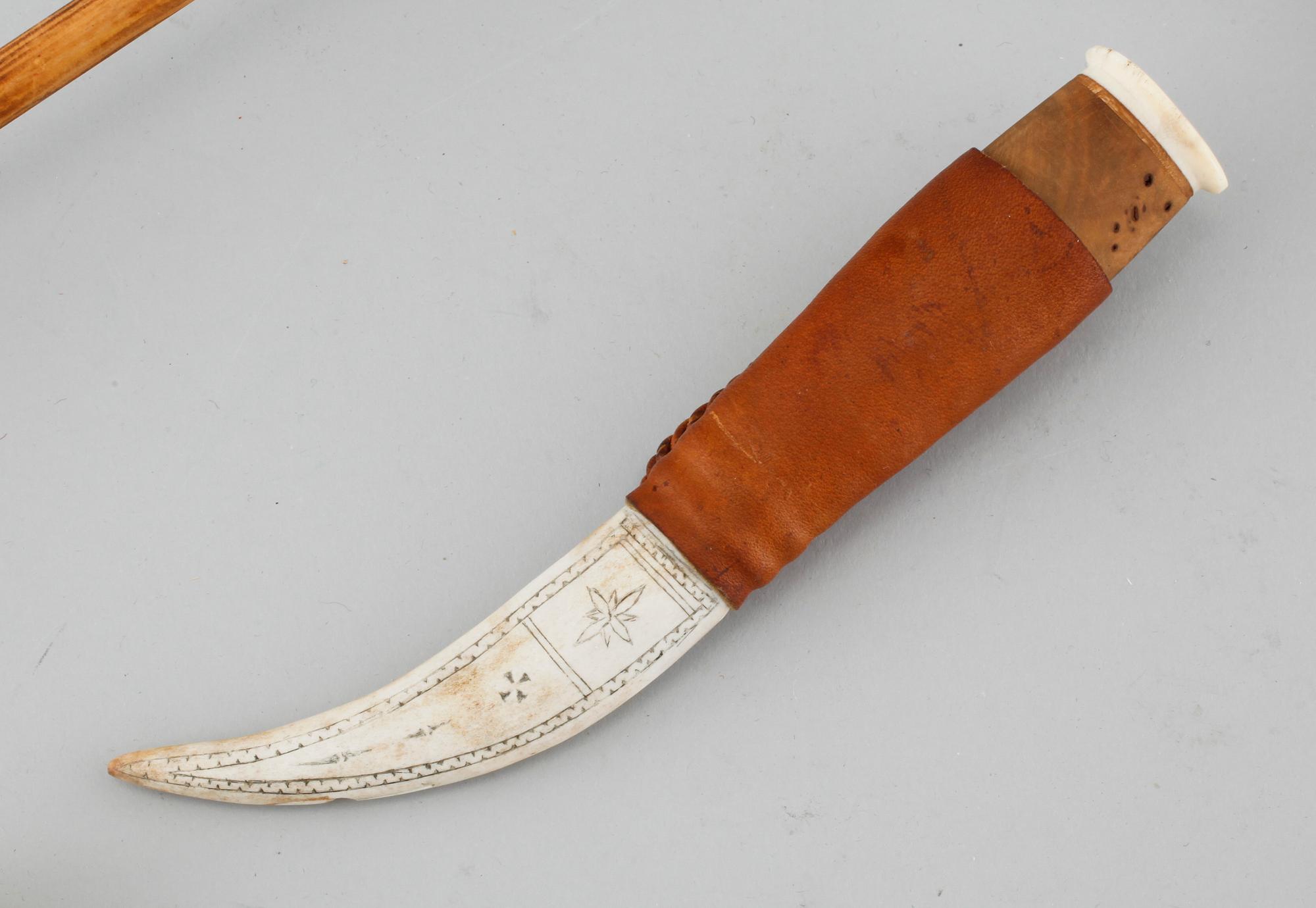 Four Sami handicraft / Duodji pieces, 20th century.