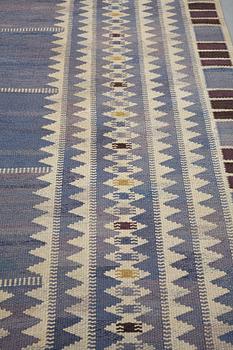 Barbro Nilsson, a carpet, "Salerno blå", flat weave, ca 312 x 201,5-205,5 cm, signed AB MMF BN.