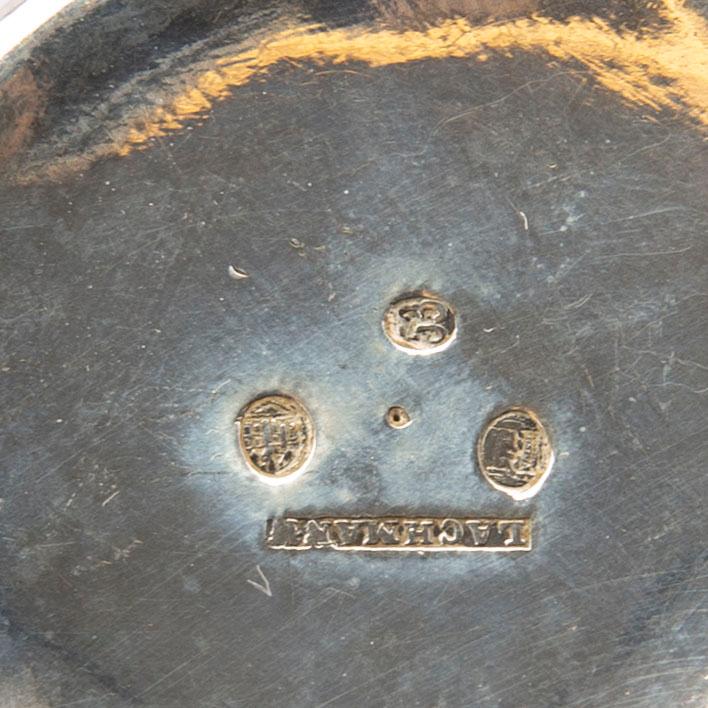 Six 20th century, miniature beakers, silver, makers of Georg Jensen, Lachmann and others.