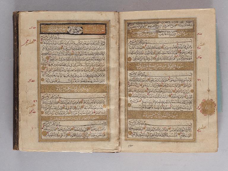 QURAN. Constantinople 1716. Height 15,5 x 11,5 cm.