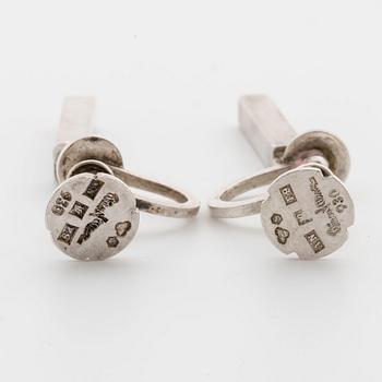 WIWEN NILSSON, a pair of silver ear rings, Lund 1956,