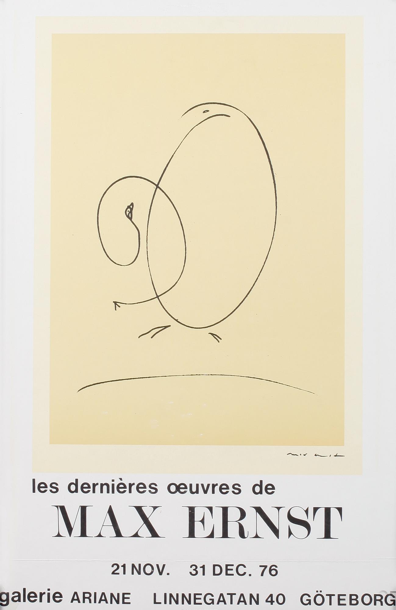 MAX ERNST, färglitografisk affisch.