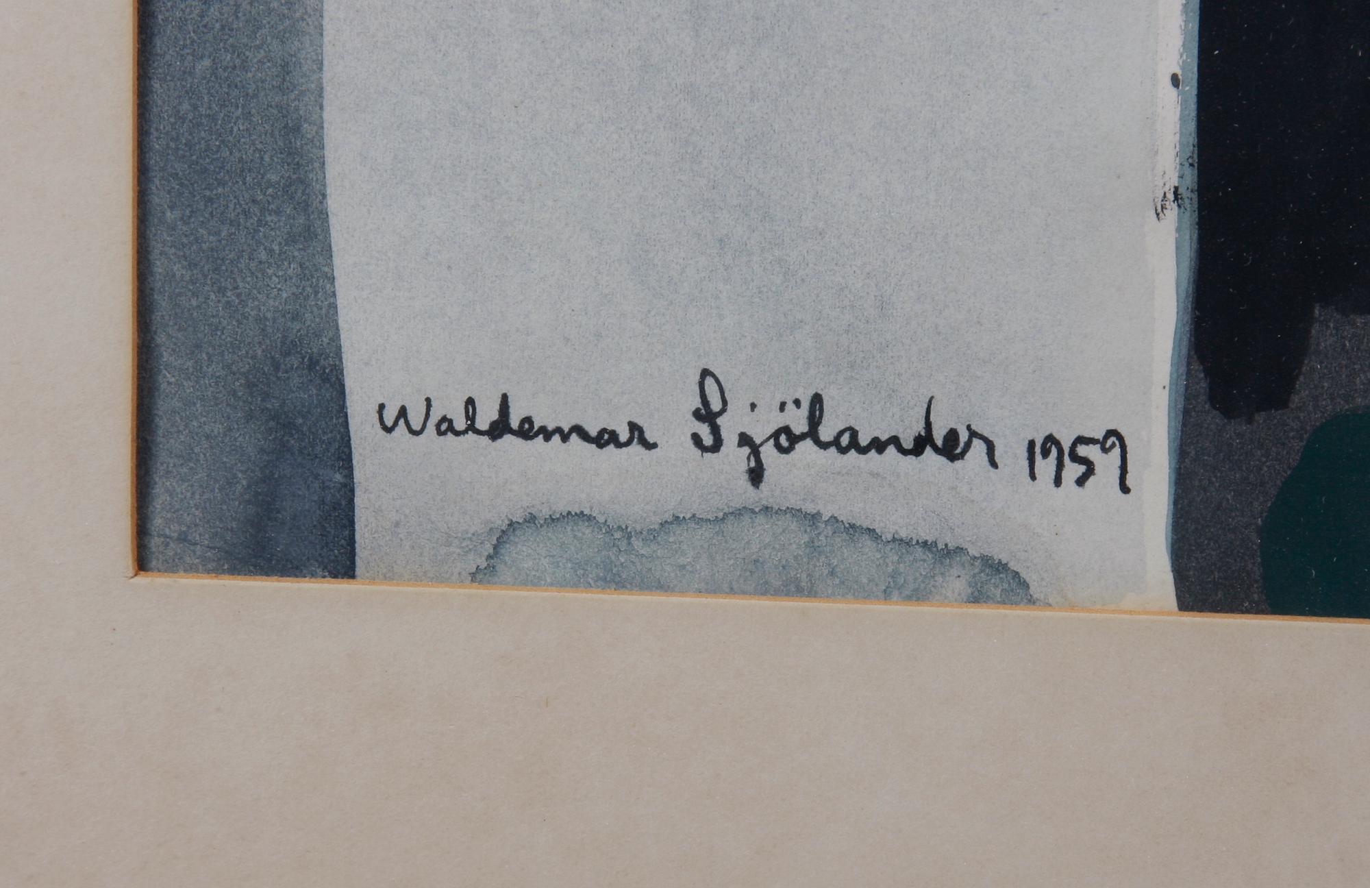 SJÖLANDER, WALDEMAR. Akvarell, sign o dat -59.