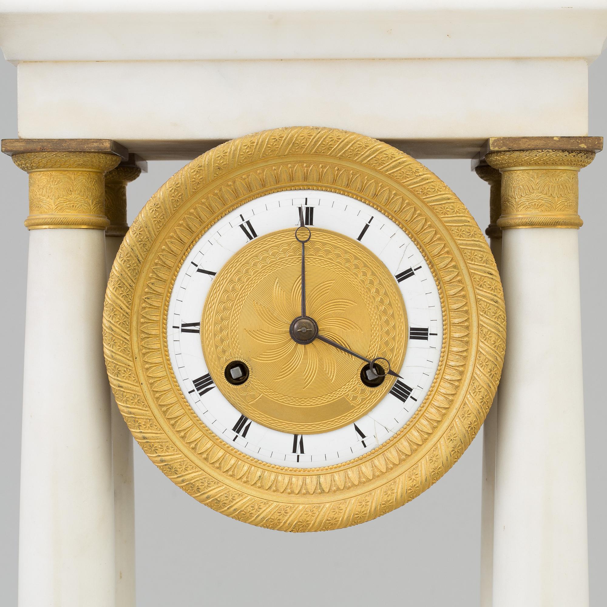 A french empire mantle clock, first half of the 19th century.
