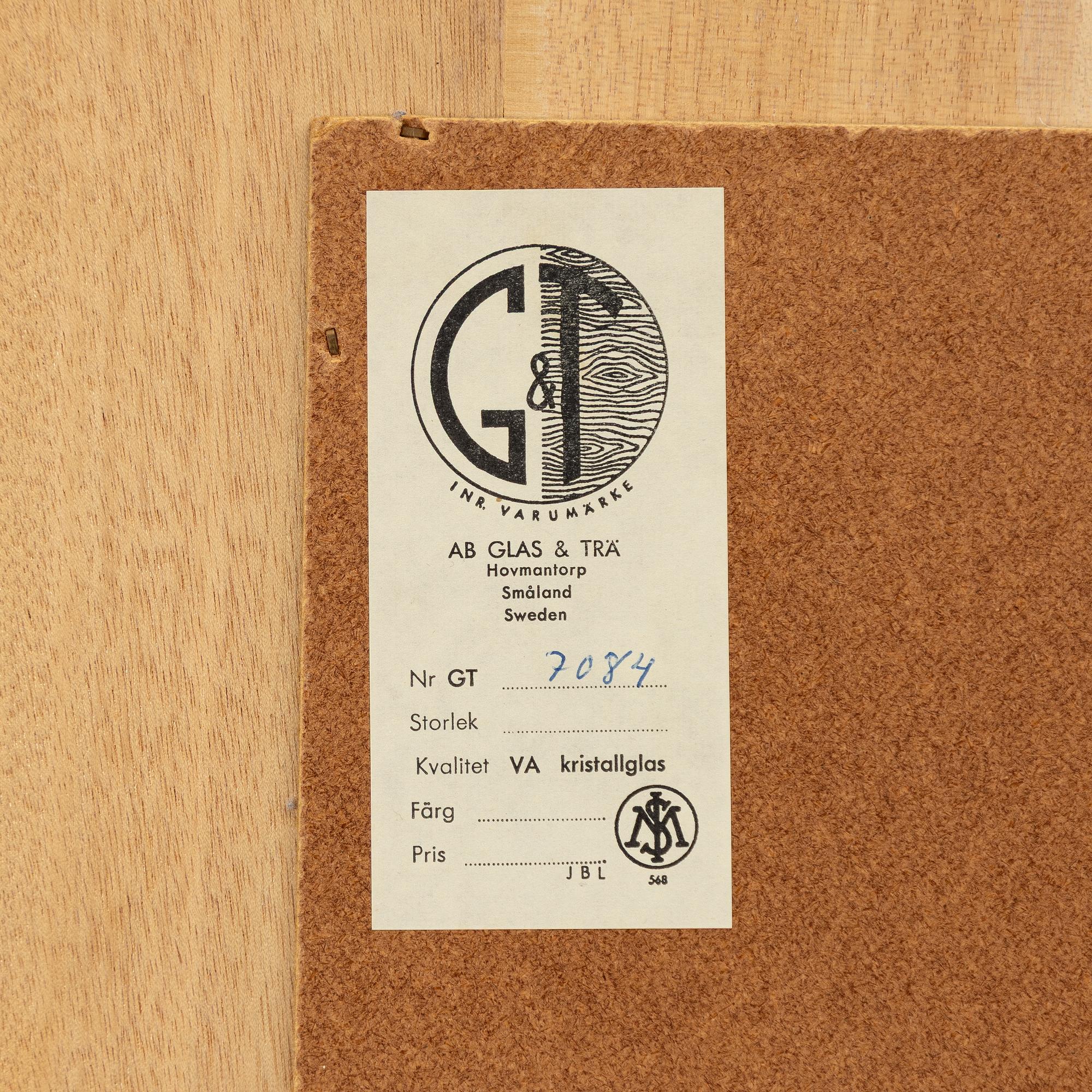 Mirror, Glas & Trä, Hovmantorp, Sweden, mid-20th century. Model 7084.