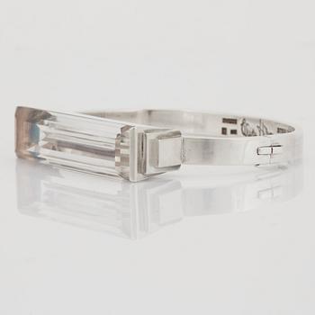 126. Wiwen Nilsson, a sterling and rock crystal bangle,  Lund, Sweden 1943,