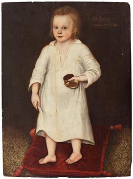 34. ENGLISH ARTIST, 17Th Century. Young boy with box.