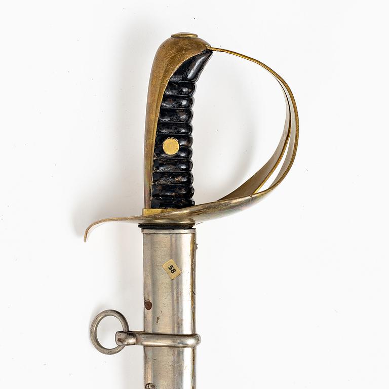 Saber, Swedish, m/1864 for the cavalry, with scabbard.