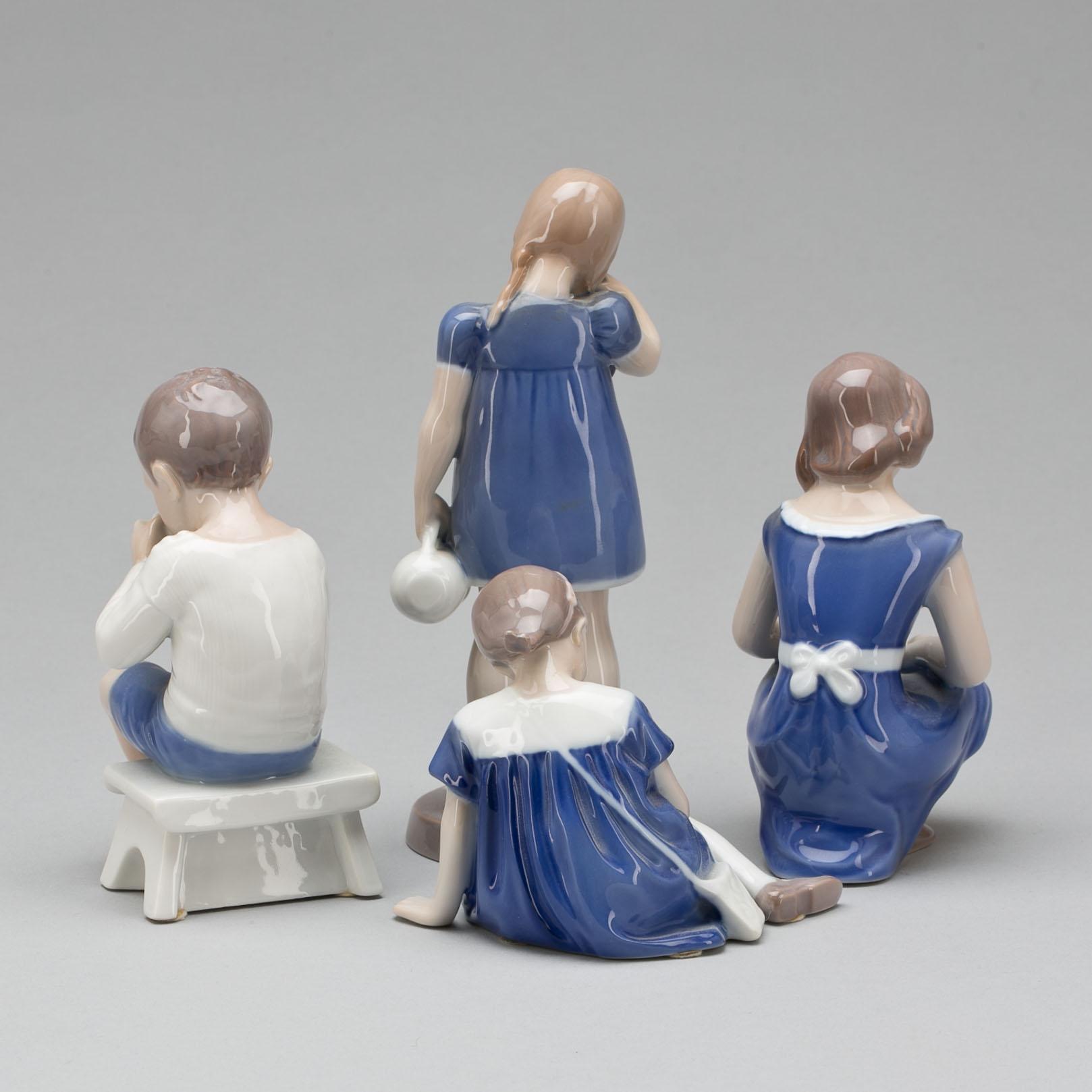 FIGURINER, 4 st, porslin, Bing & Gröndahl.