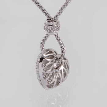 HÄNGE, 18k vitguld med 86 briljantslipade diamanter, 1.43 ct. Vikt 9 g.