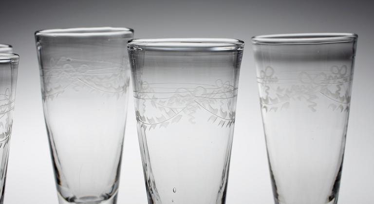 CHAMPAGNEGLAS, 8 stycken, "Antik", Reijmyre.