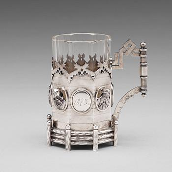 184. A Russian 19th centruy silver tea-glas holder, St. Petersburg 1873.