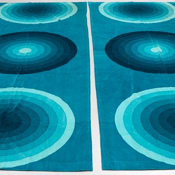 VERNER PANTON, a pair of velvet curtains, Mira-X AG.