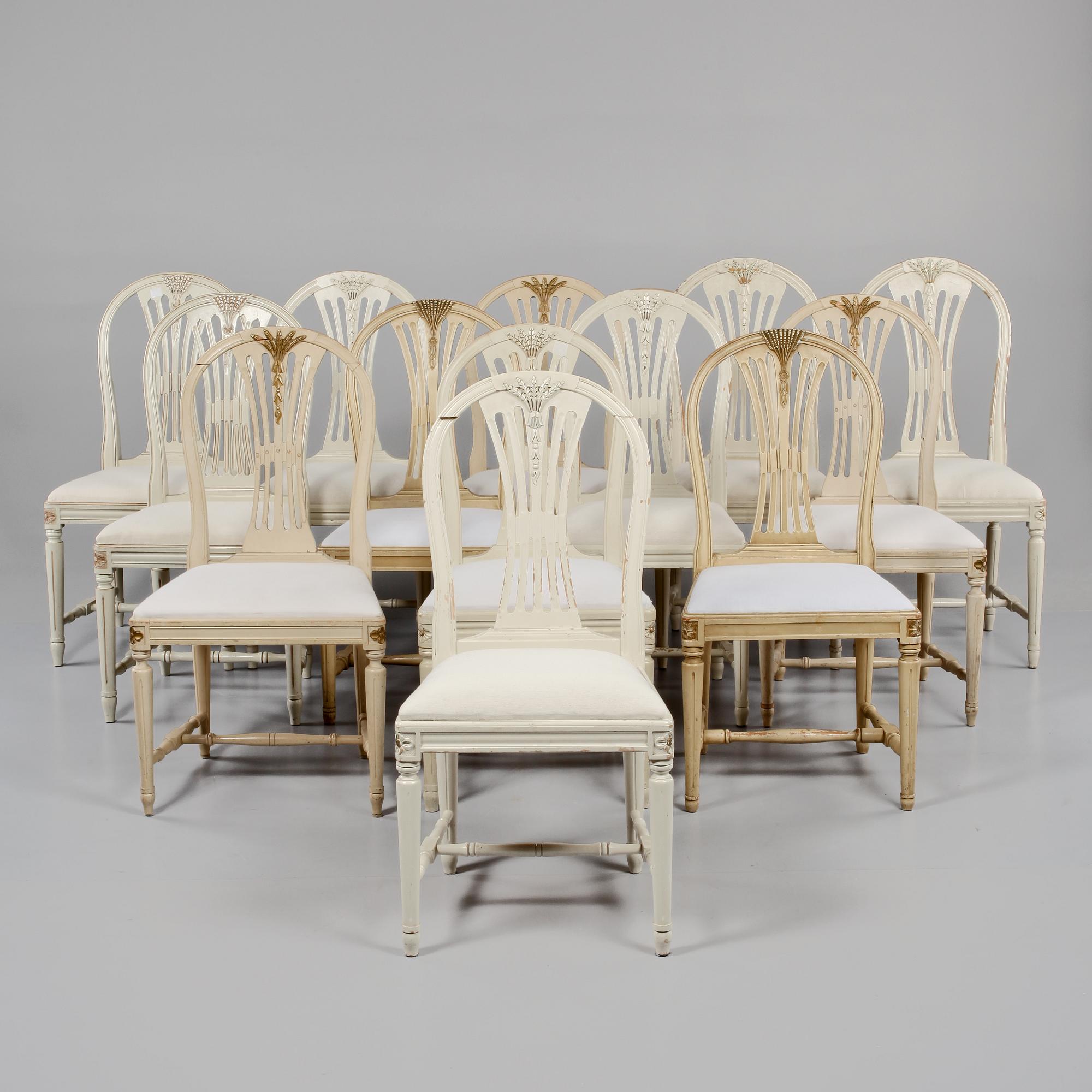 STOLAR, 13 st, snarlika, gustaviansk stil, 1900-tal.