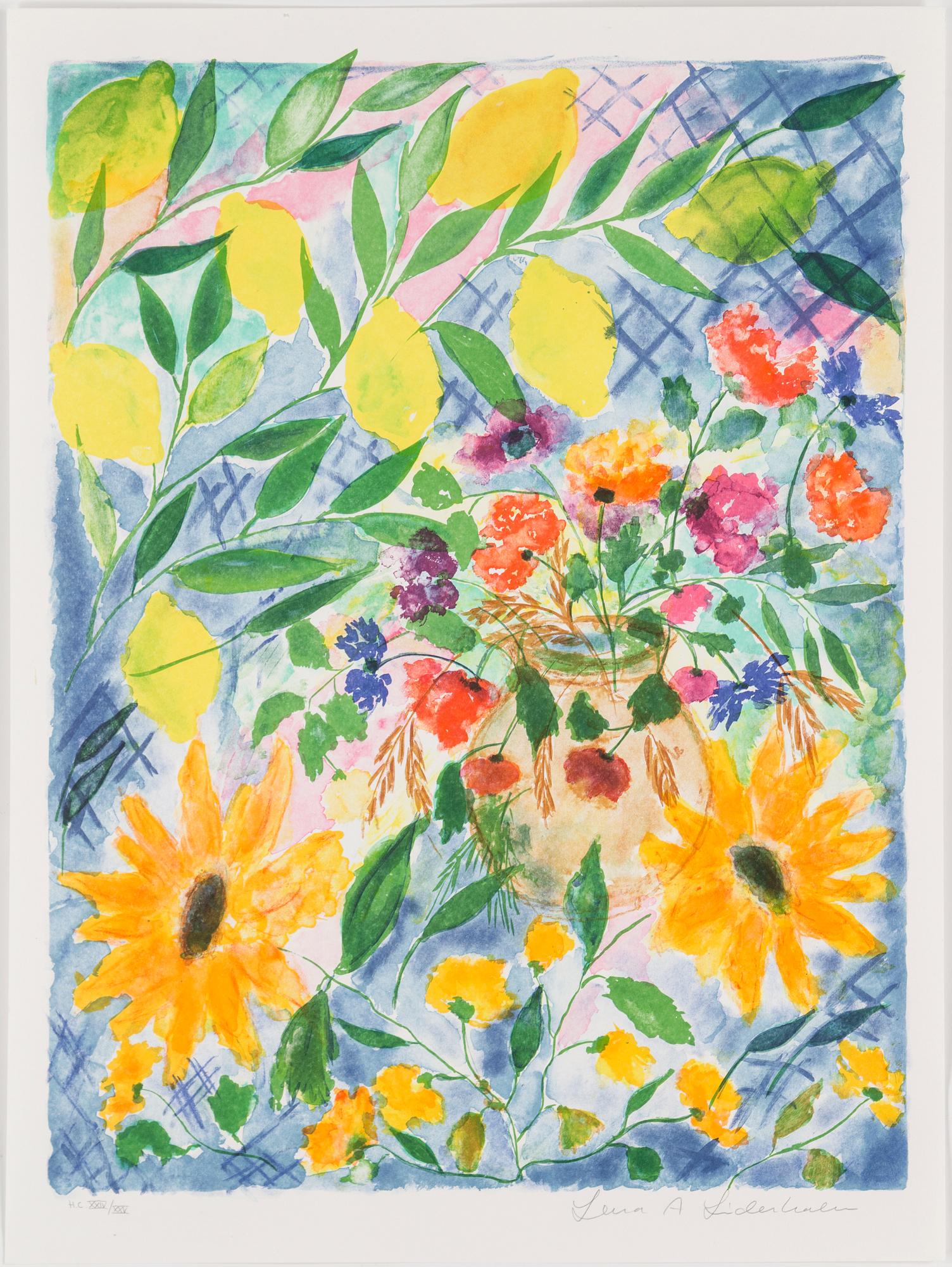 LENA LINDERHOLM, färglitografier, 2 st ur mappen "Livets Fröjder", signerade Lena A Linderholm och numrerade HC XXIV/XXV.