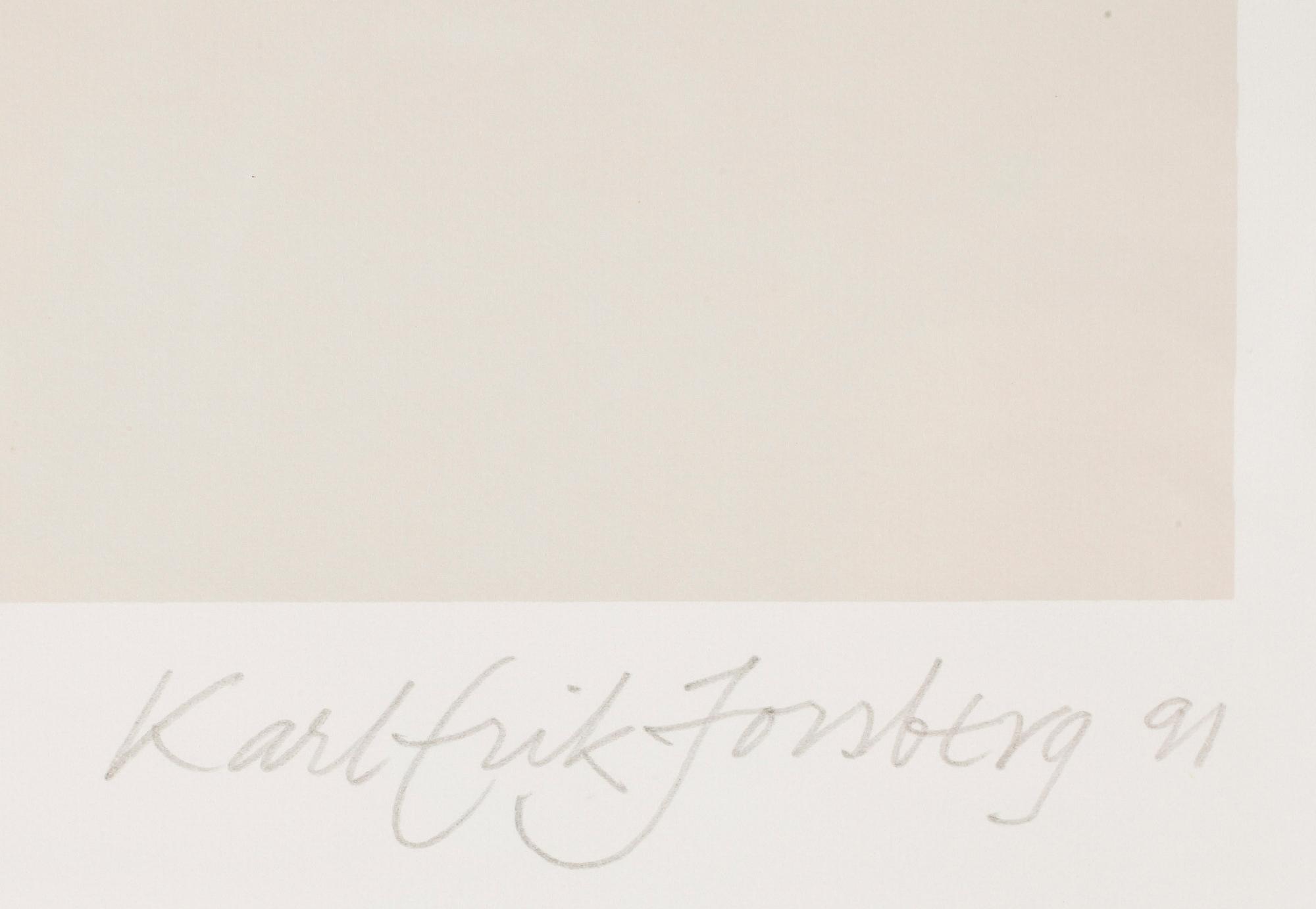 KARL-ERIK FORSBERG, färglitografi, signerad o numrerad 29/150, daterad -91.